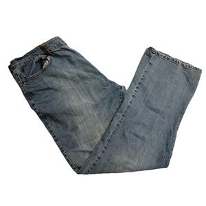 Apollo Womens High Rise Straight Stretch Blue Jeans 36x30 Light‎ Wash